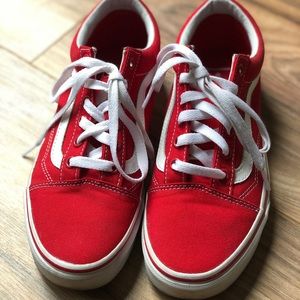 Vans red shoes woman’s us 7 EUC